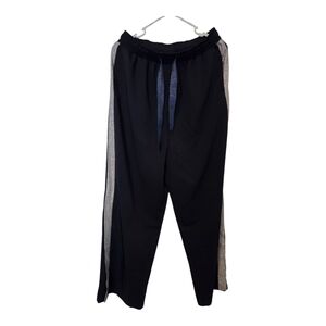 Gracia Navy Blue Wide Leg Glitter Stripes Size Large